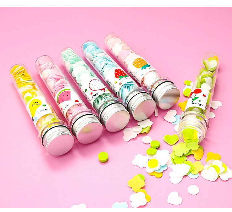 Portable Hand Washing Bath Flower Shape Paper Soap Strips In Test Tube Bottle - Springkart 