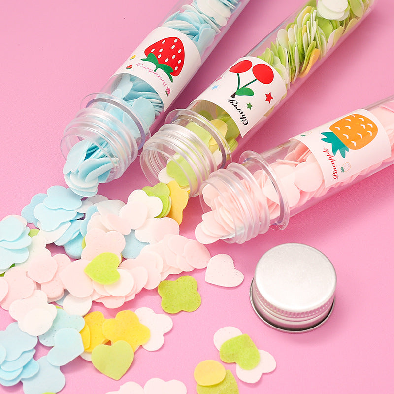 Portable Hand Washing Bath Flower Shape Paper Soap Strips In Test Tube Bottle - Springkart 