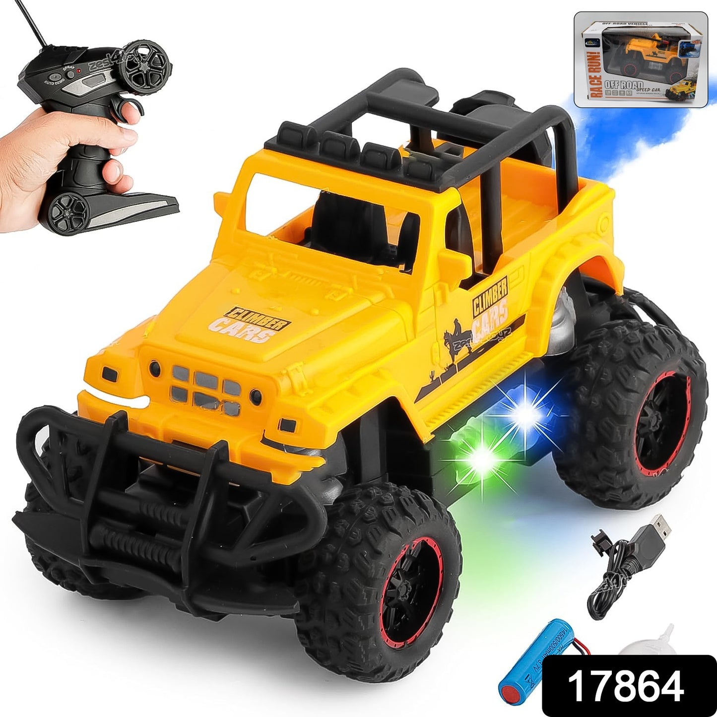 17864 Mist Spray Race Car Toy Off Road Speed Car With Smoke (Water Sprayer Mist With Light) High Strength Climbing Power Smoke Effect (Color May Vary) Kids - Springkart 