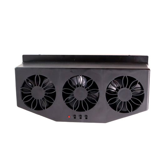 Triple Fan Solar Powered Car Exhaust Ventilation System With Usb Charging