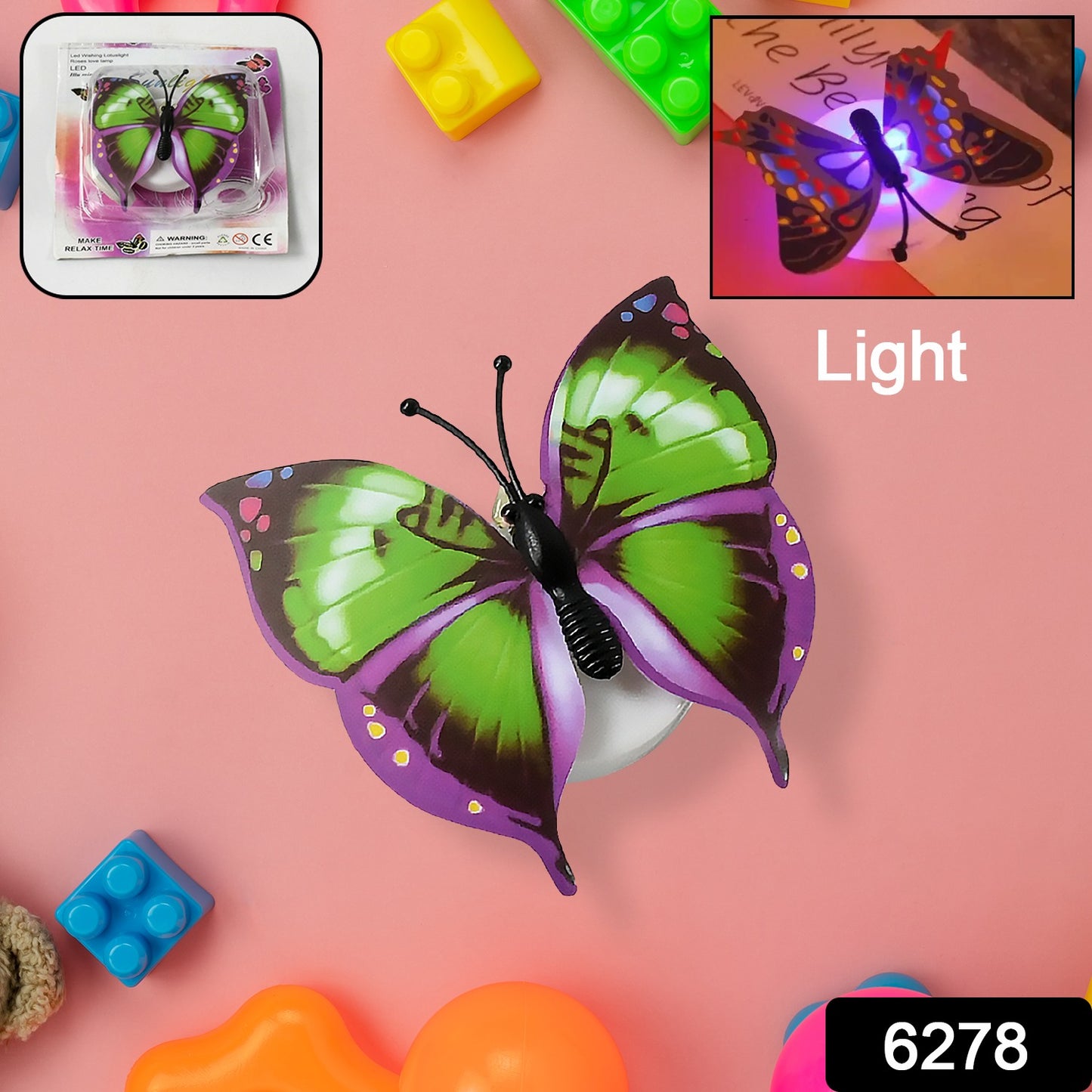 6278 The Butterfly 3d Night Lamp Comes With 3d Illusion Design Suitable For Drawing Room Lobby. - Springkart 
