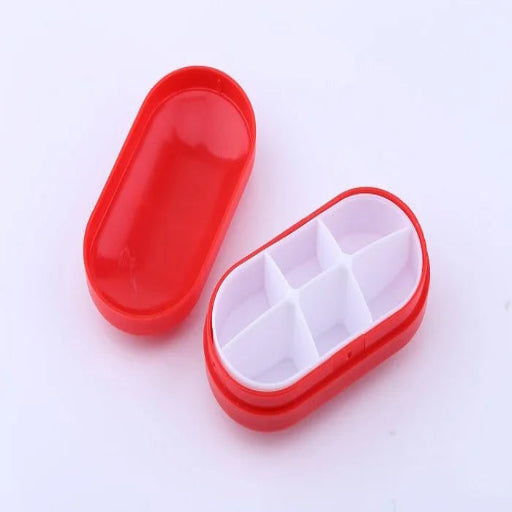 6 Part Compartment Capsule Tablet Pill Box (Random Color) - Springkart 