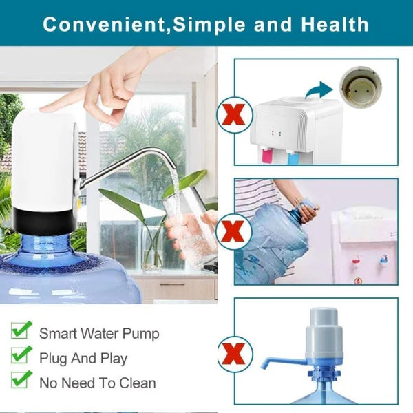 Automatic Portable Mini Rechargeable Water Dispenser, Portable Water Bottle Pump for Universal