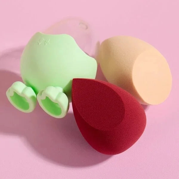 3pcs Makeup Sponge Set With Holder