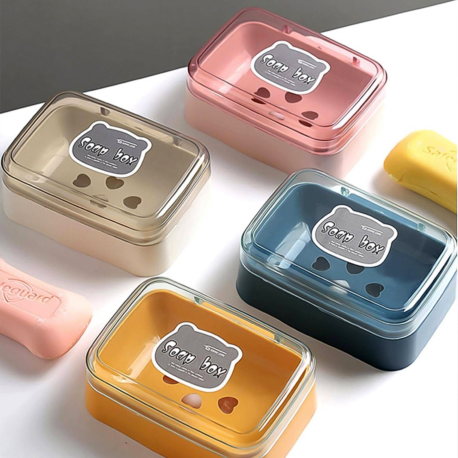 Plastic Soap Dish Portable Plastic Self Draining Soap Holder (1 Pc Mix Color) - Springkart 