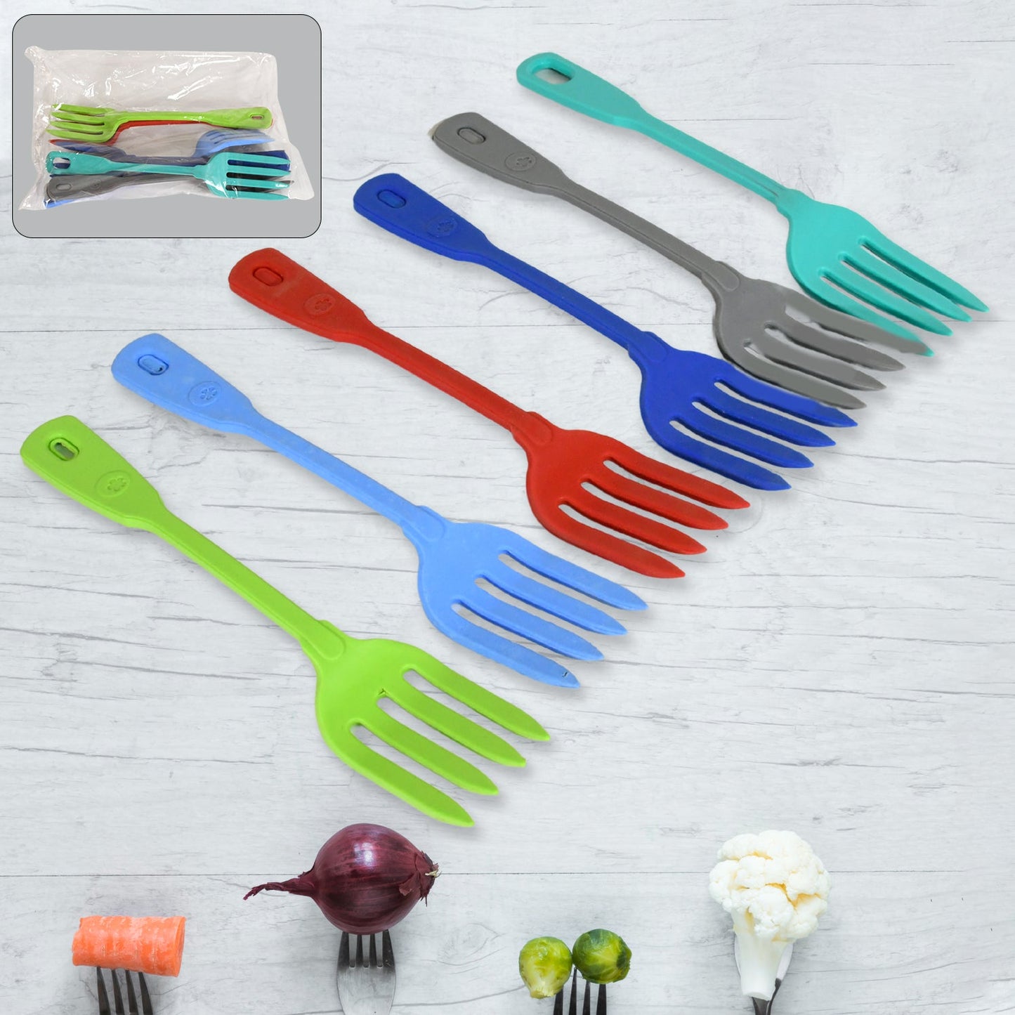 Multipurpose Silicone Spoon, Silicone Basting Spoon Non-Stick Kitchen Utensils Household Gadgets Heat-Resistant Non Stick Spoons Kitchen Cookware Items For Cooking and Baking (6 Pcs Set) - Springkart 