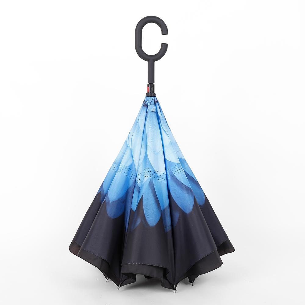 Printed Travel Windproof Umbrella (Reverse Umbrella) - Springkart 