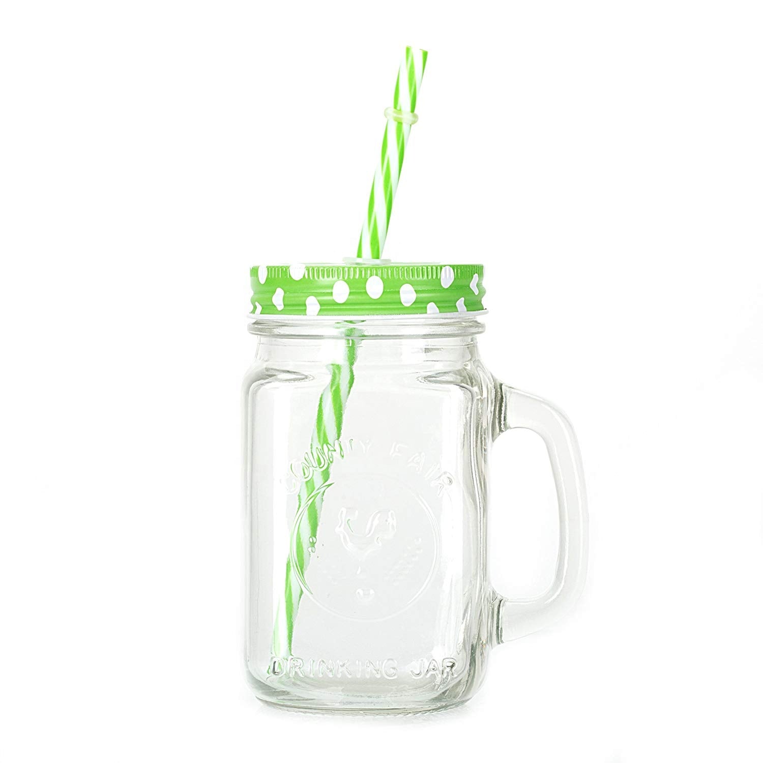 Drinking Cup / Glass / Mug Mason Jar with Handle & Straw - Springkart 