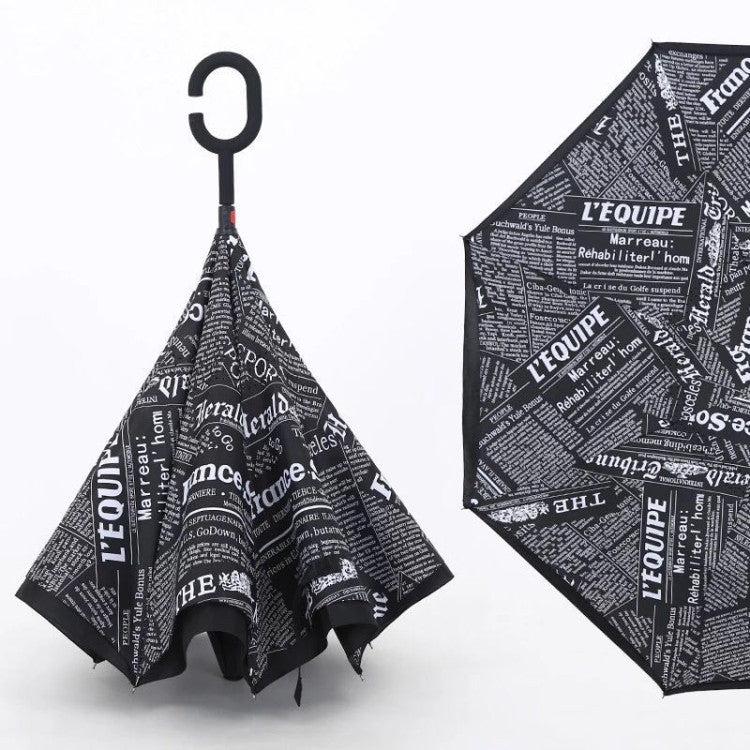 Printed Travel Windproof Umbrella (Reverse Umbrella) - Springkart 