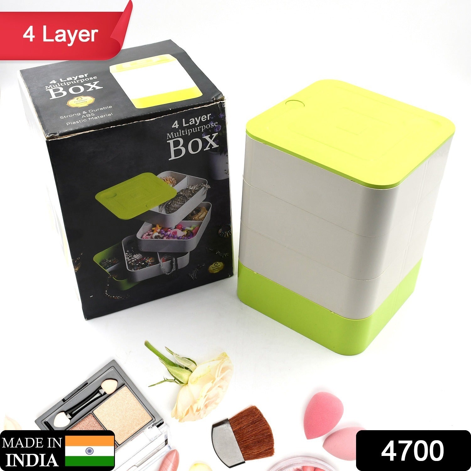 4700 4 Layers Jewelry Box 360 Degree Rotating Jewelry Box Jewelry And Earring Organizer Box Accessory Storage Box - Springkart 