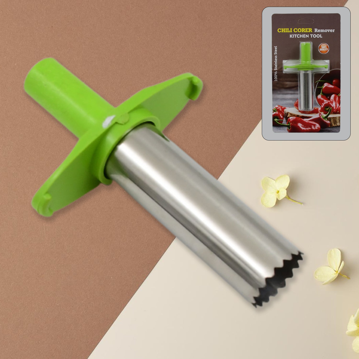 Small Stainless Steel Chili Corer Remover Kitchen Tool (1 Pc) - Springkart 