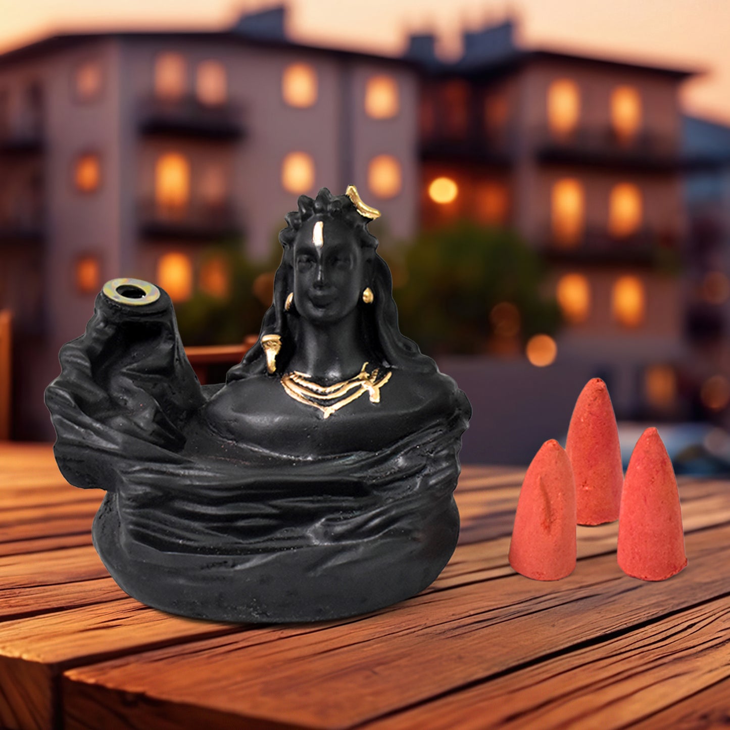 Adiyogi Shiva Backflow Smoke Fountain Incense Holder Burner (1 Pc) - Springkart 