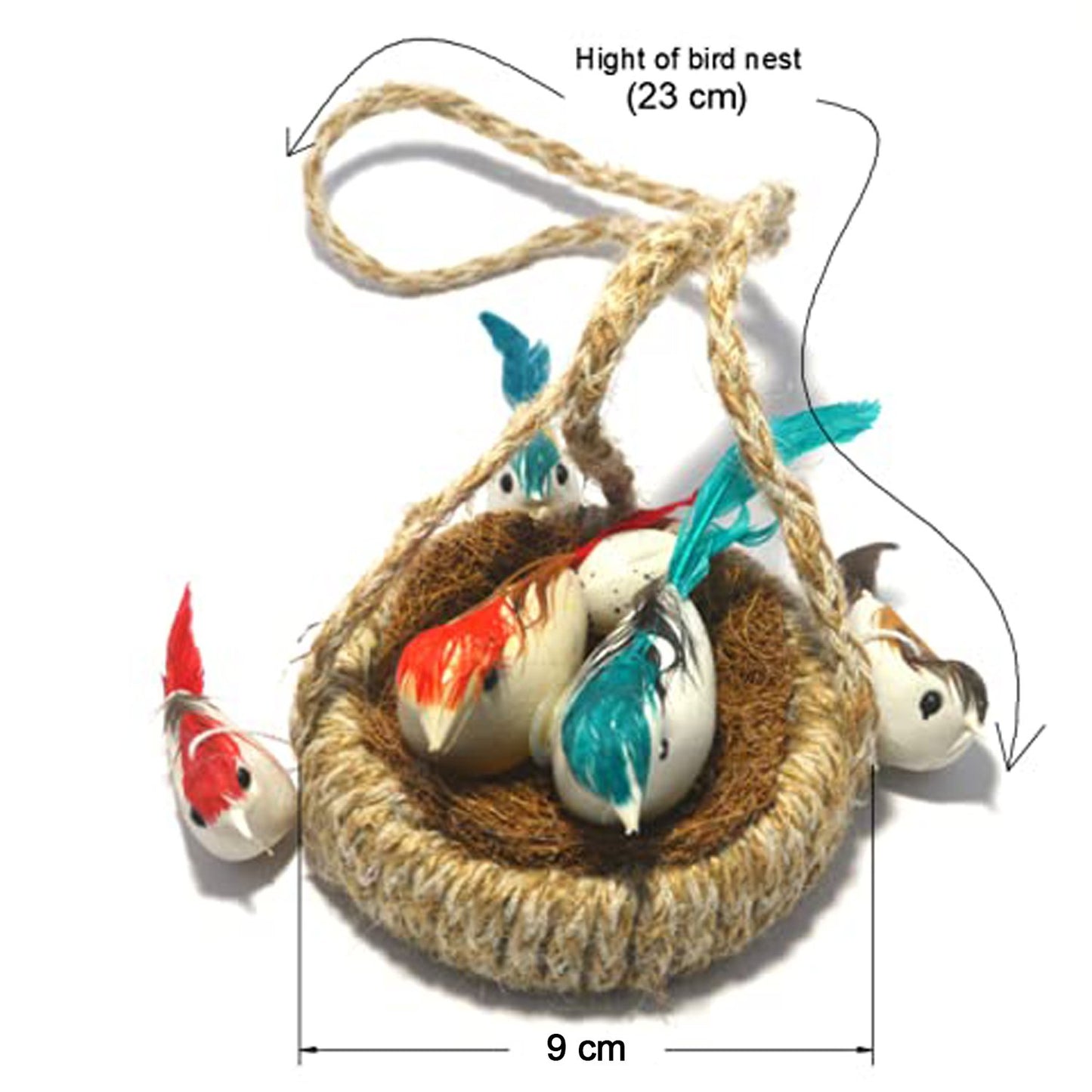 Artificial Jute Hanging Birds Nest Jhumar Chidiyan Ka Ghosla - Springkart 