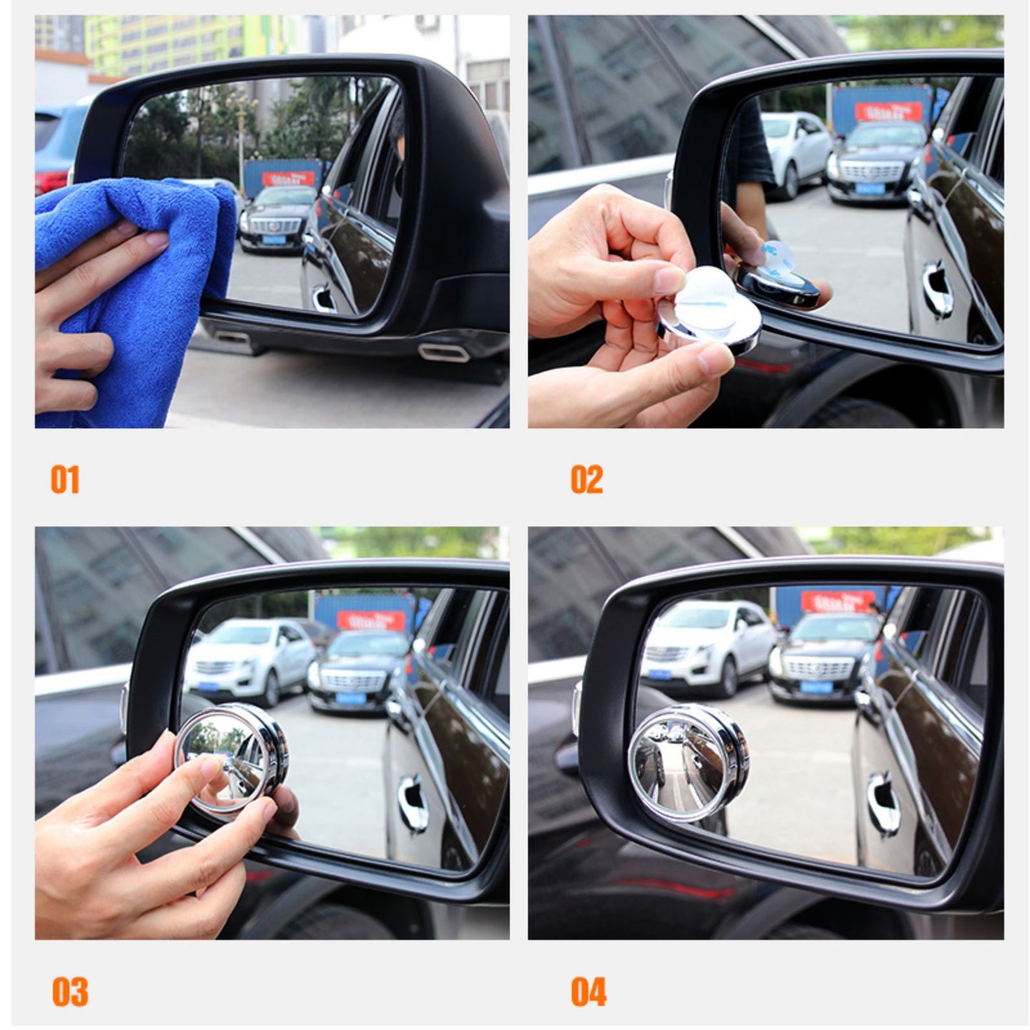 Car Blind Spot Side Mirror Round Hd Glass Blind Spot Mirror (2 Pc) - Springkart 