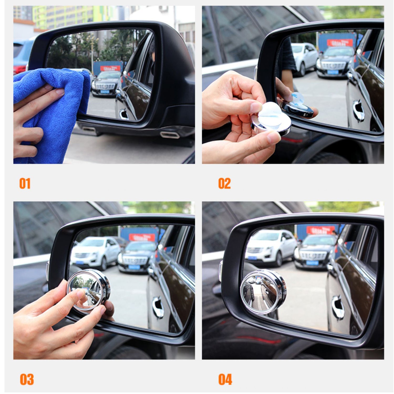 Car Blind Spot Side Mirror Round Hd Glass Blind Spot Mirror (2 Pc) - Springkart 
