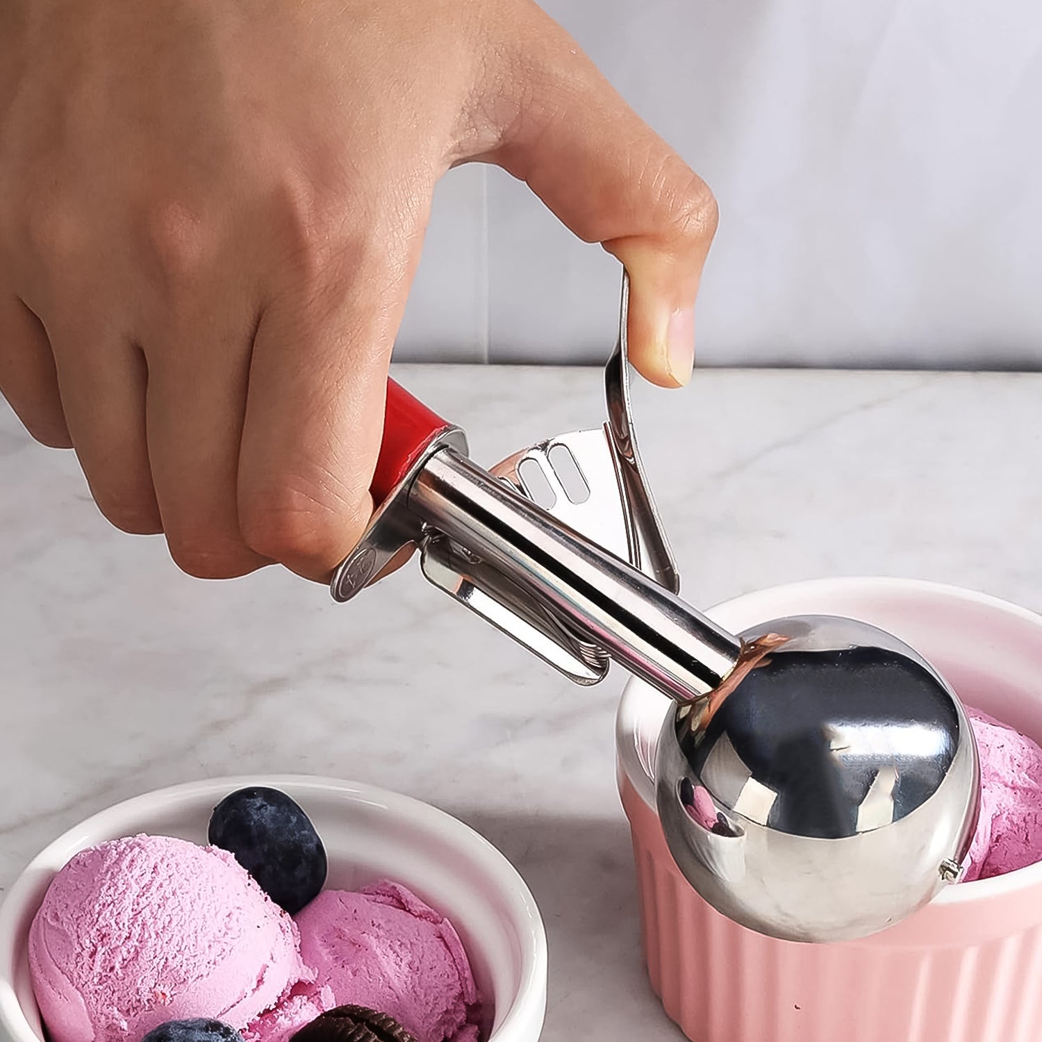 Apex Ice Cream Scoop 70 Ml Stainless Steel Head With Ergonomic Handle (1 Pc) - Springkart 