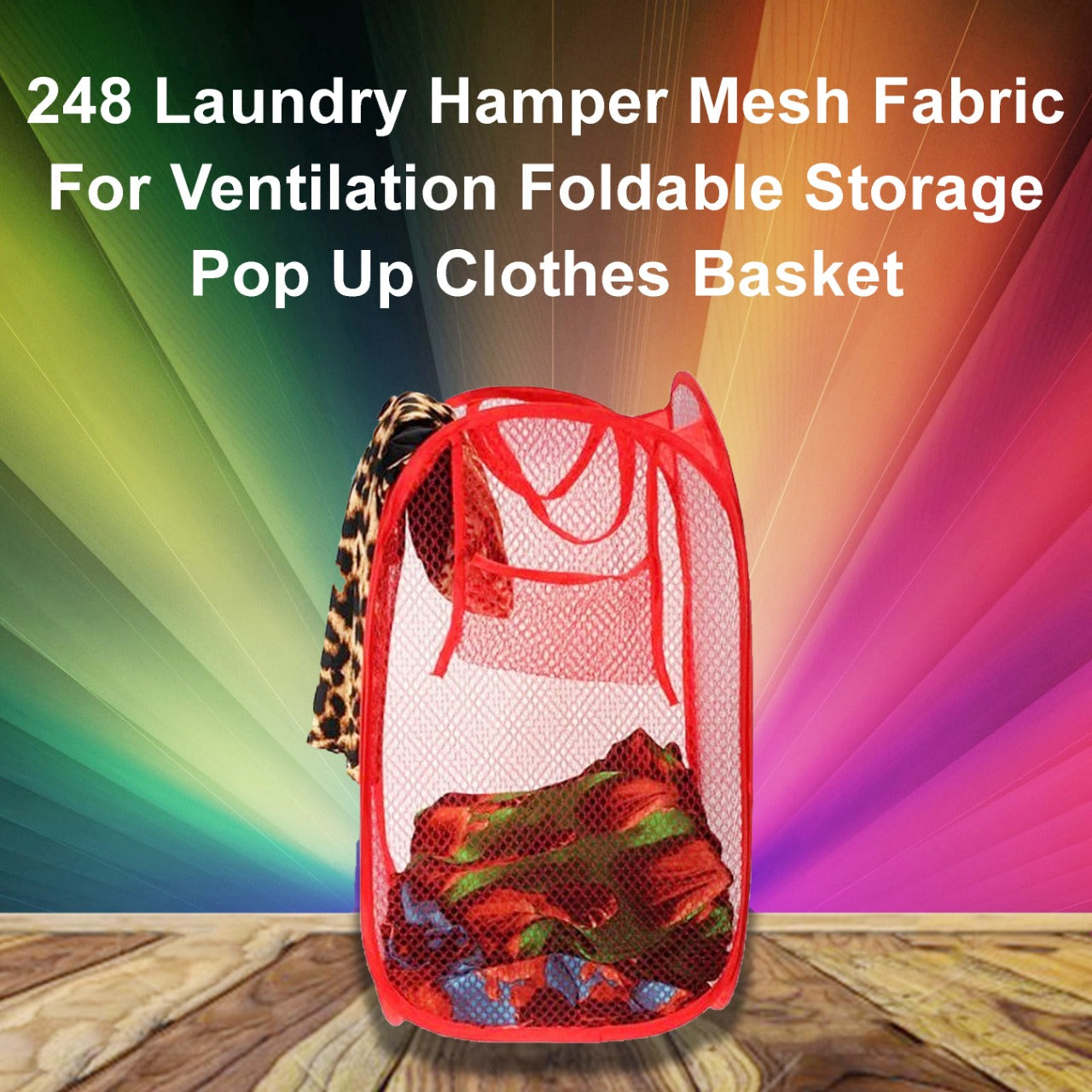 Laundry Hamper Mesh Fabric For Ventilation Foldable Storage Pop Up Clothes Basket - Springkart 