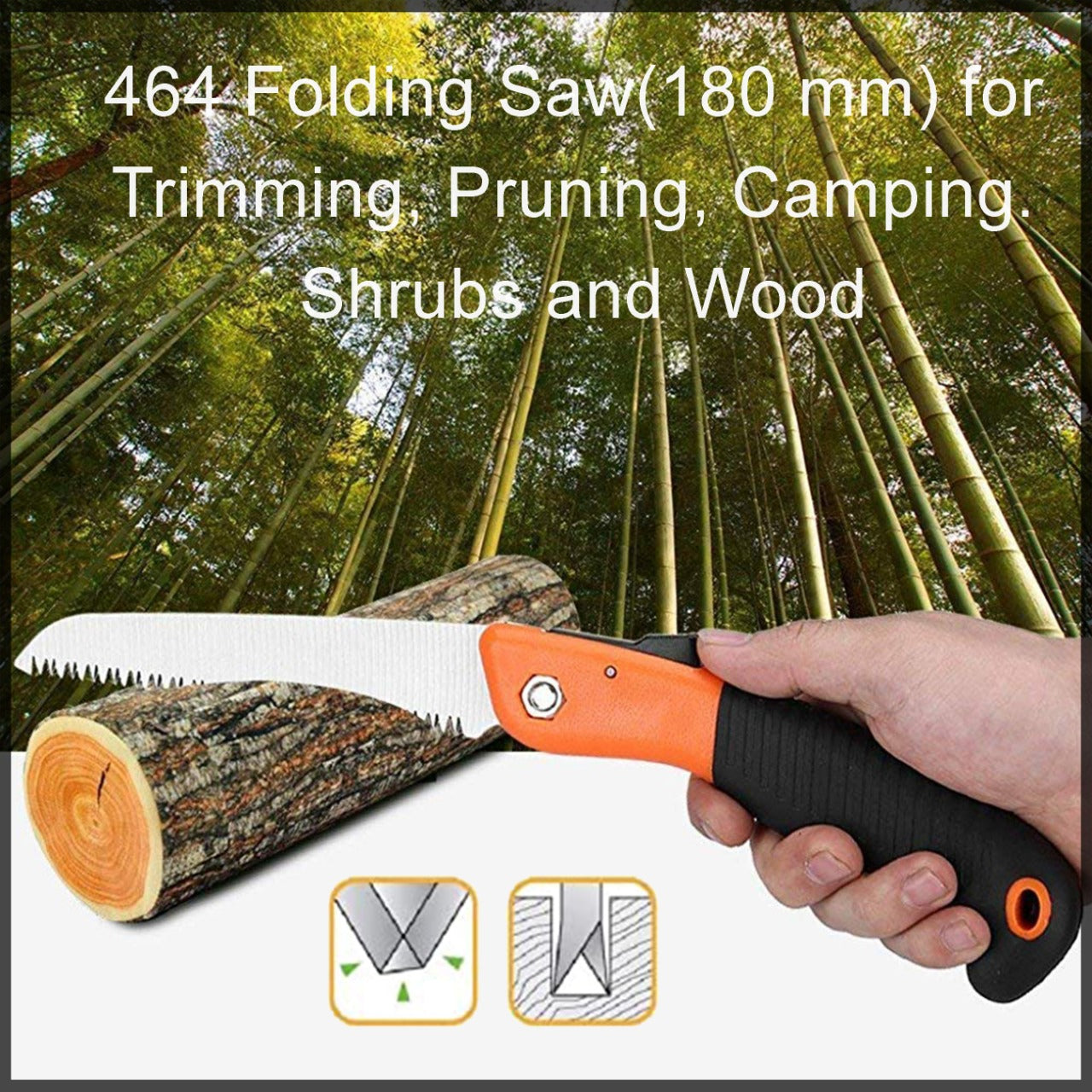 FOLDING SAW FOR TRIMMING, PRUNING, CAMPING. SHRUBS AND WOOD - Springkart 