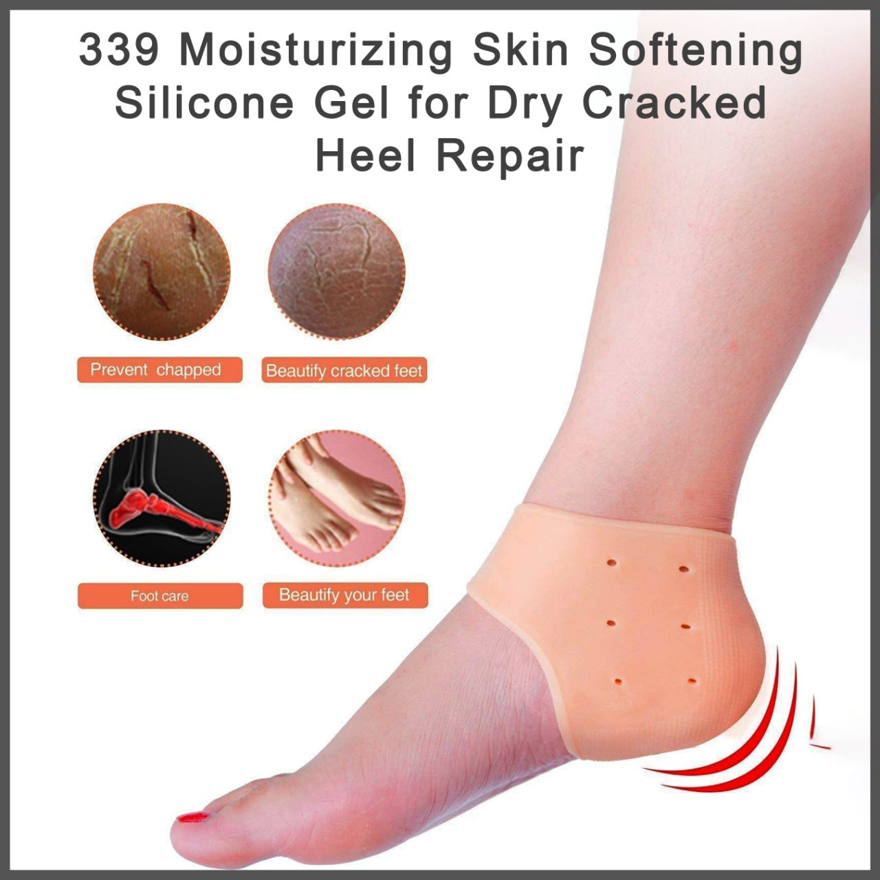 Moisturizing Skin Softening Silicone Gel for Dry Cracked Heel Repair (Multicolour) - Springkart 