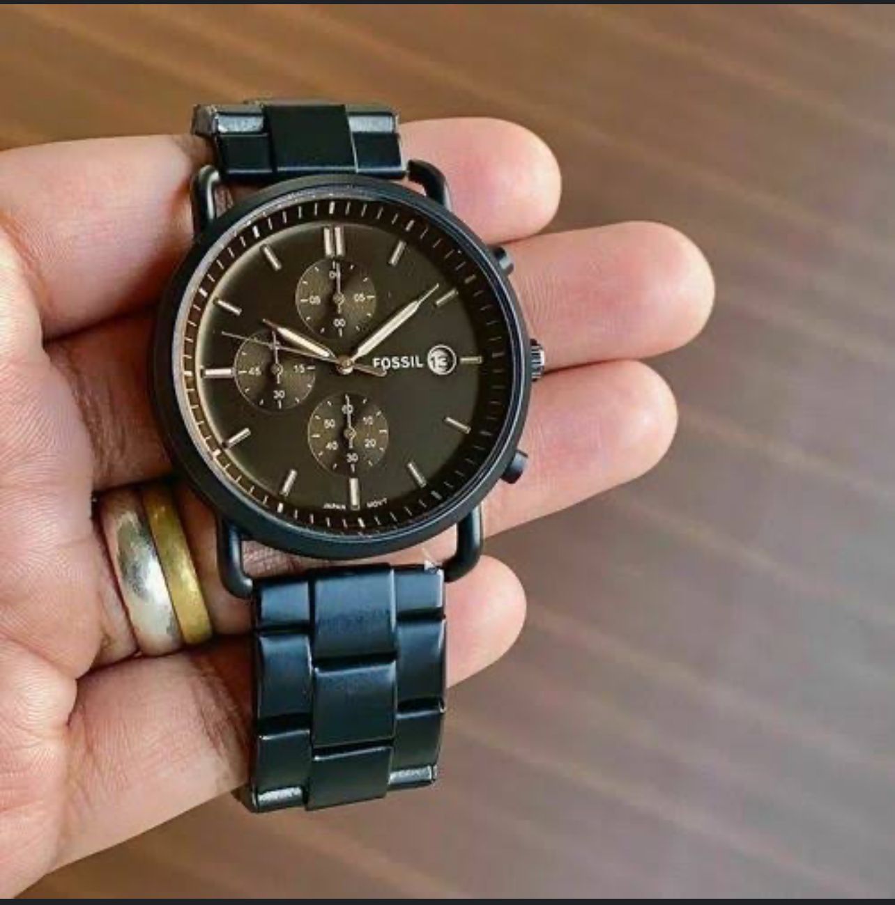 Fossil Mens watch heavy quality metal belt