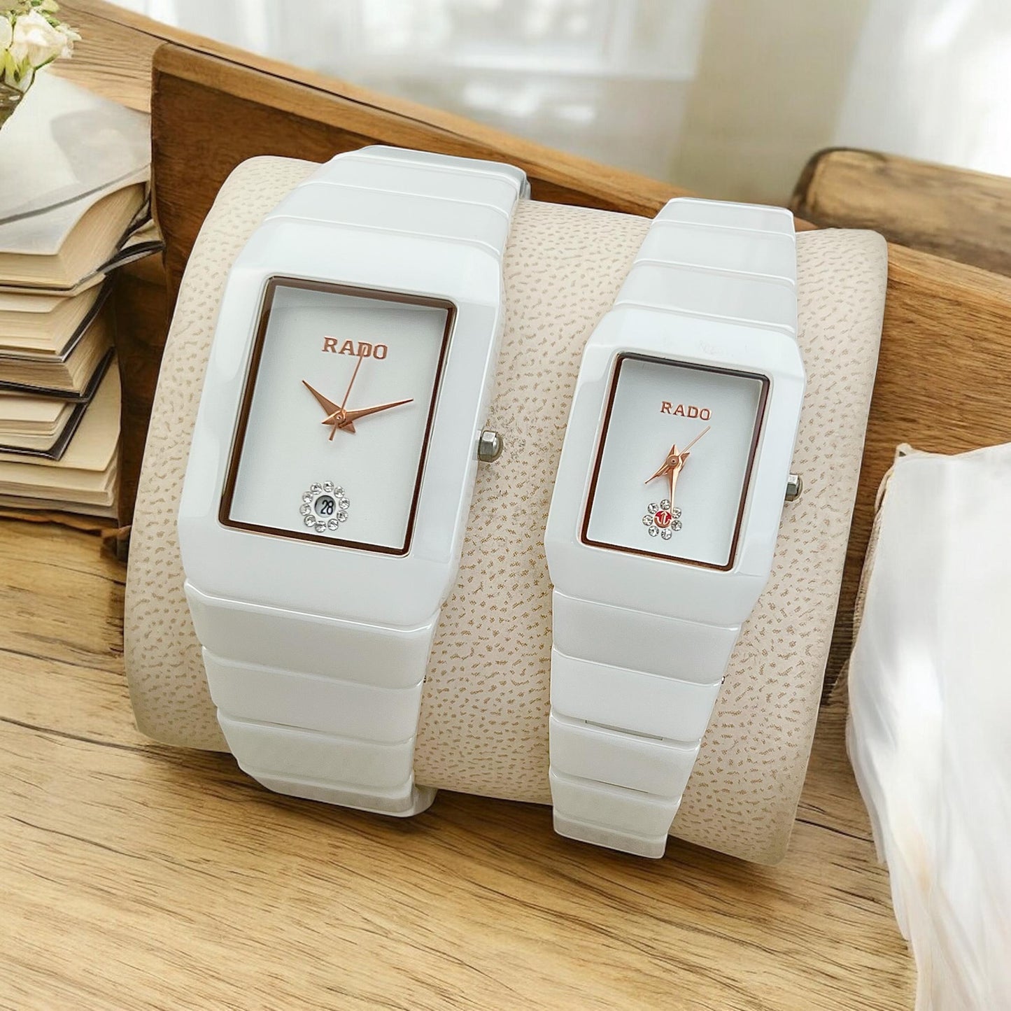 The Rado Elegant Couple watch with Date scratch-resistant