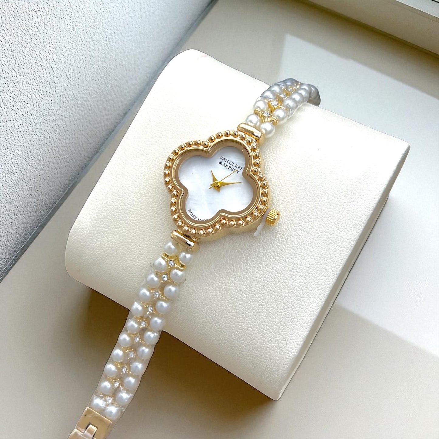 Van Cleef & Arpels Designer Pearl Strap Watch for Women