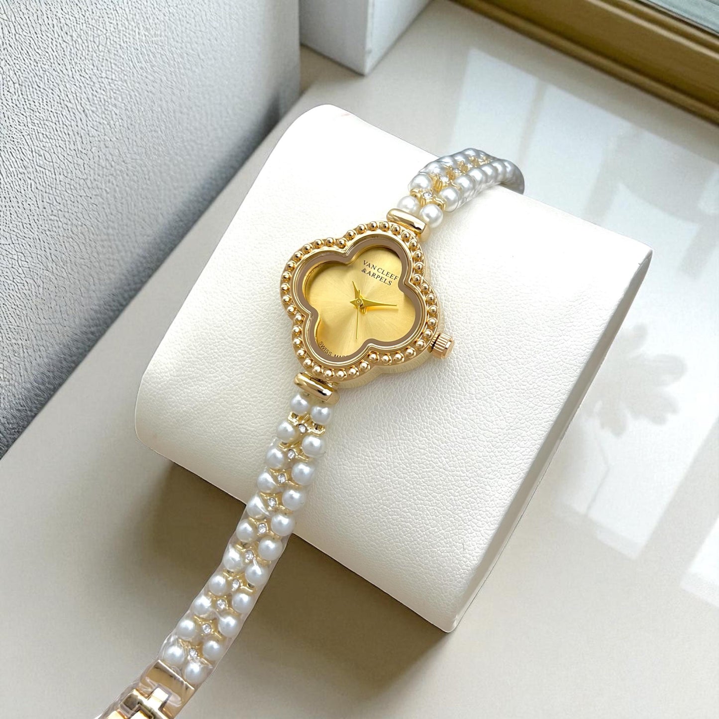 Van Cleef & Arpels Designer Pearl Strap Watch for Women