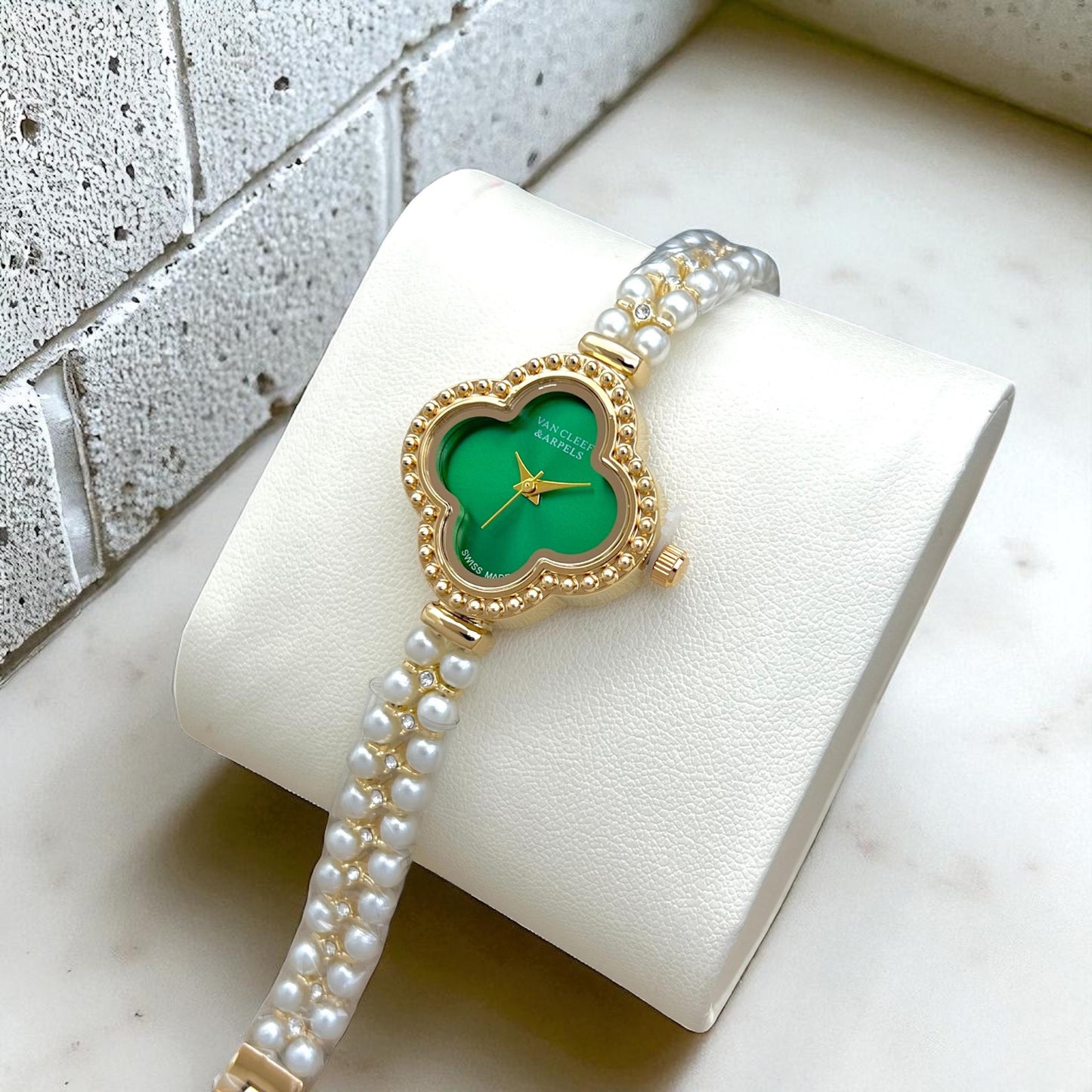 Van Cleef & Arpels Designer Pearl Strap Watch for Women