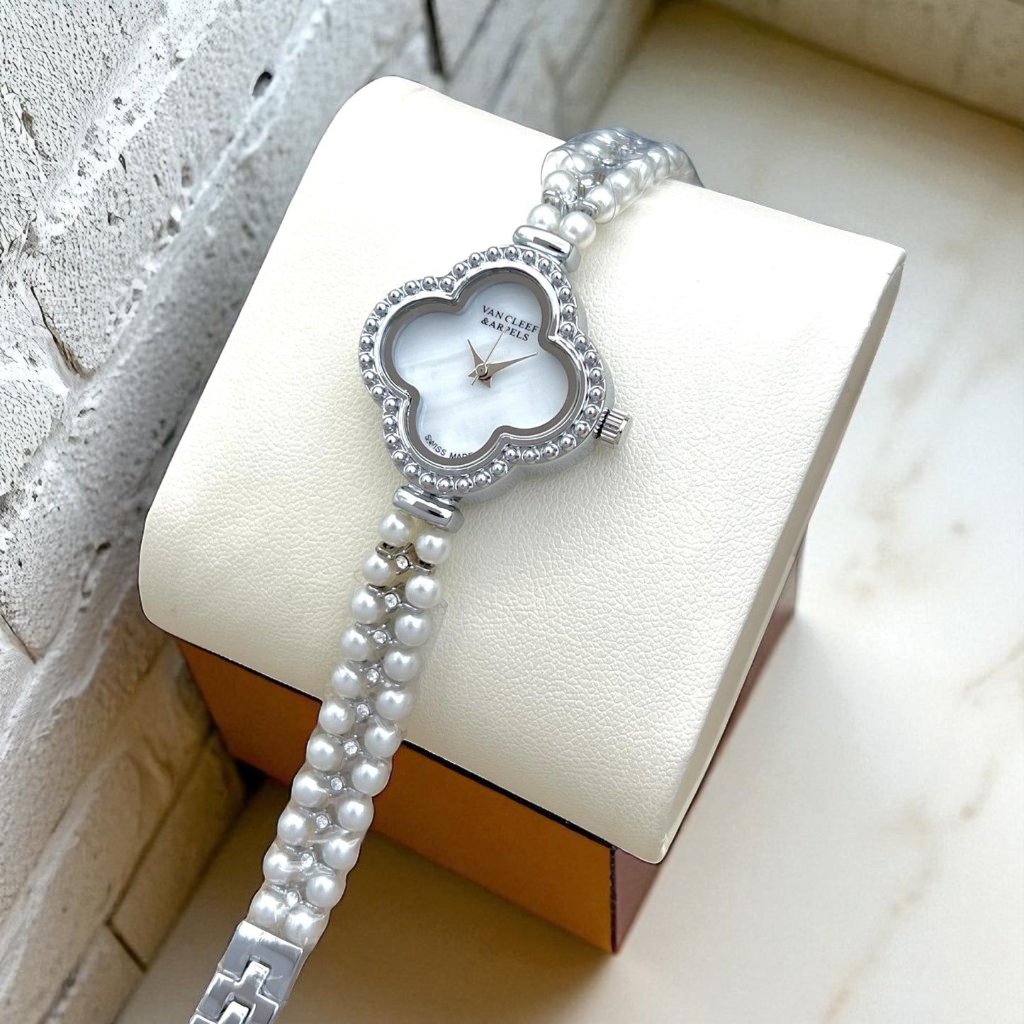 Van Cleef & Arpels Designer Pearl Strap Watch for Women