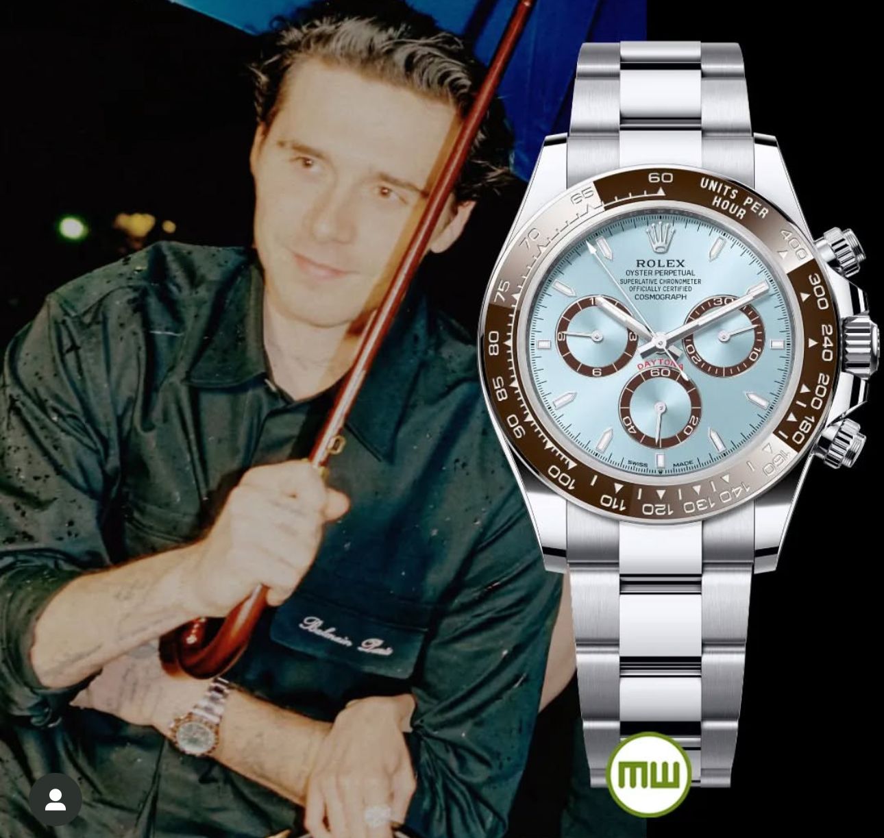 Rolex cosomograph Daytona platinum ice blue dial with Brown CERACHROM BEZEL