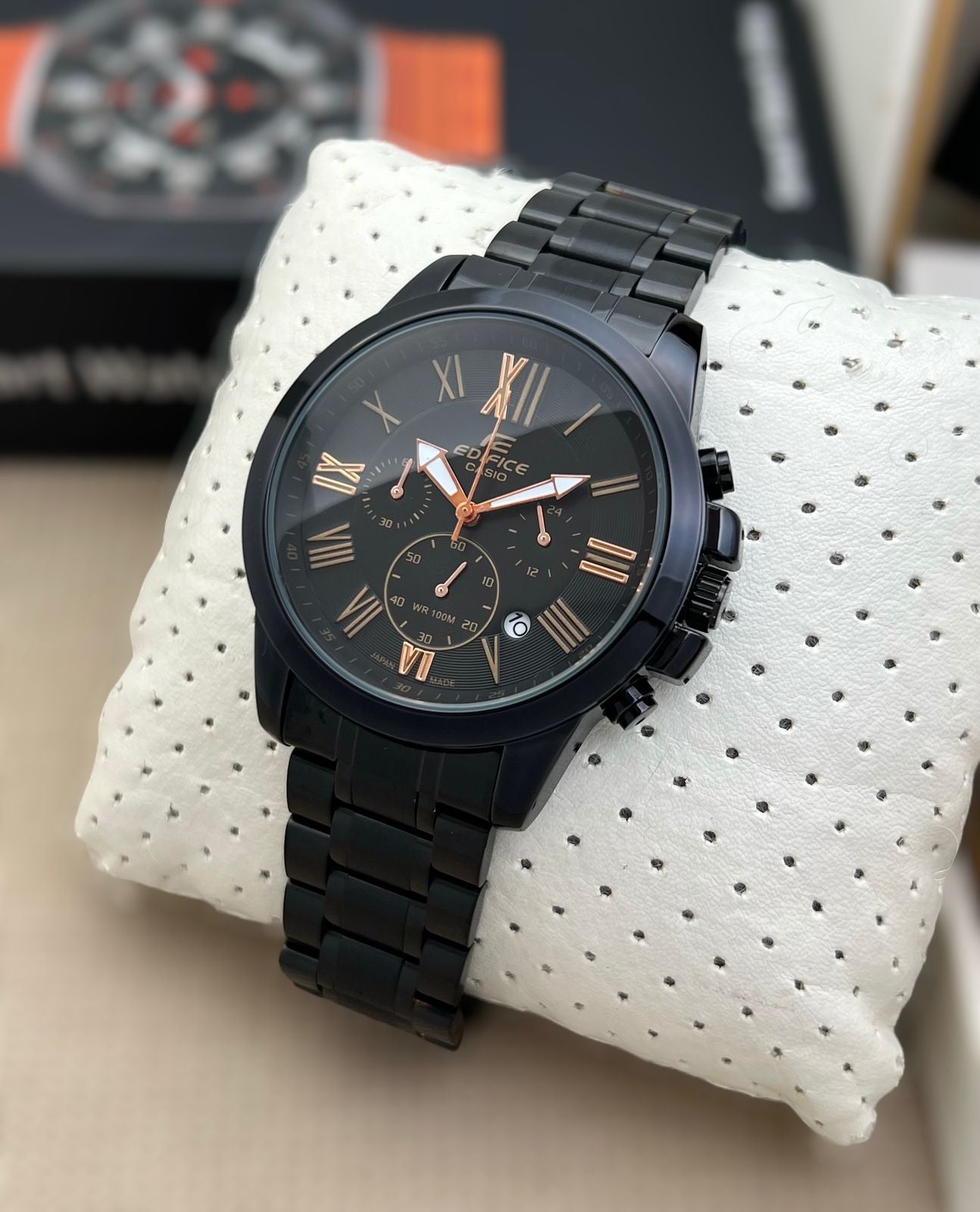 EDIFICE CASIO Silver block rose gold Stainless Steel Bracelet