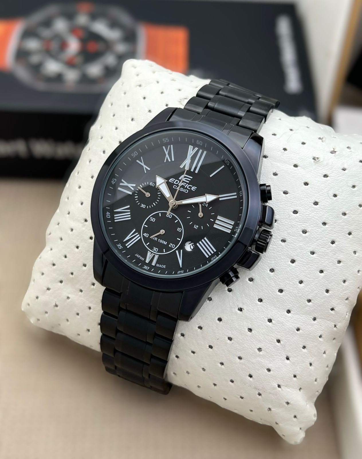 EDIFICE CASIO Silver block rose gold Stainless Steel Bracelet