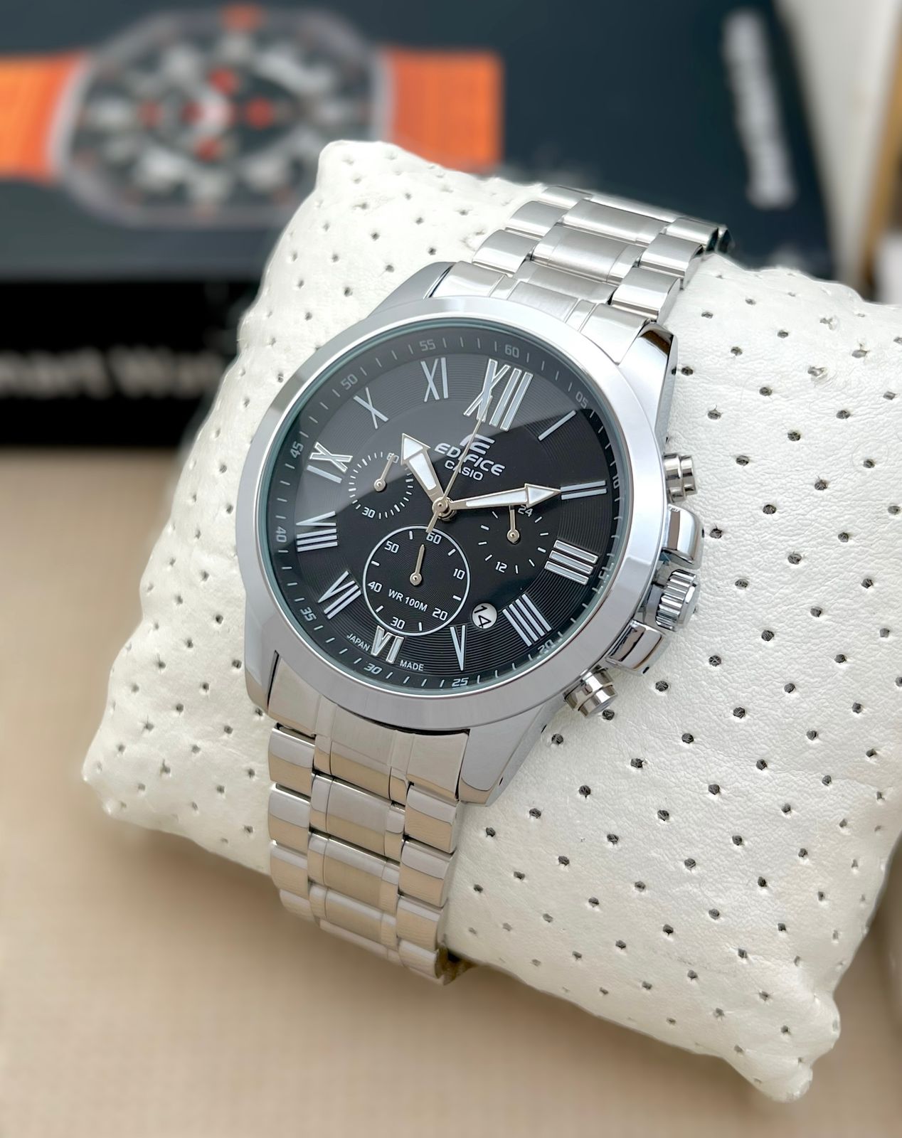 EDIFICE CASIO Silver block rose gold Stainless Steel Bracelet