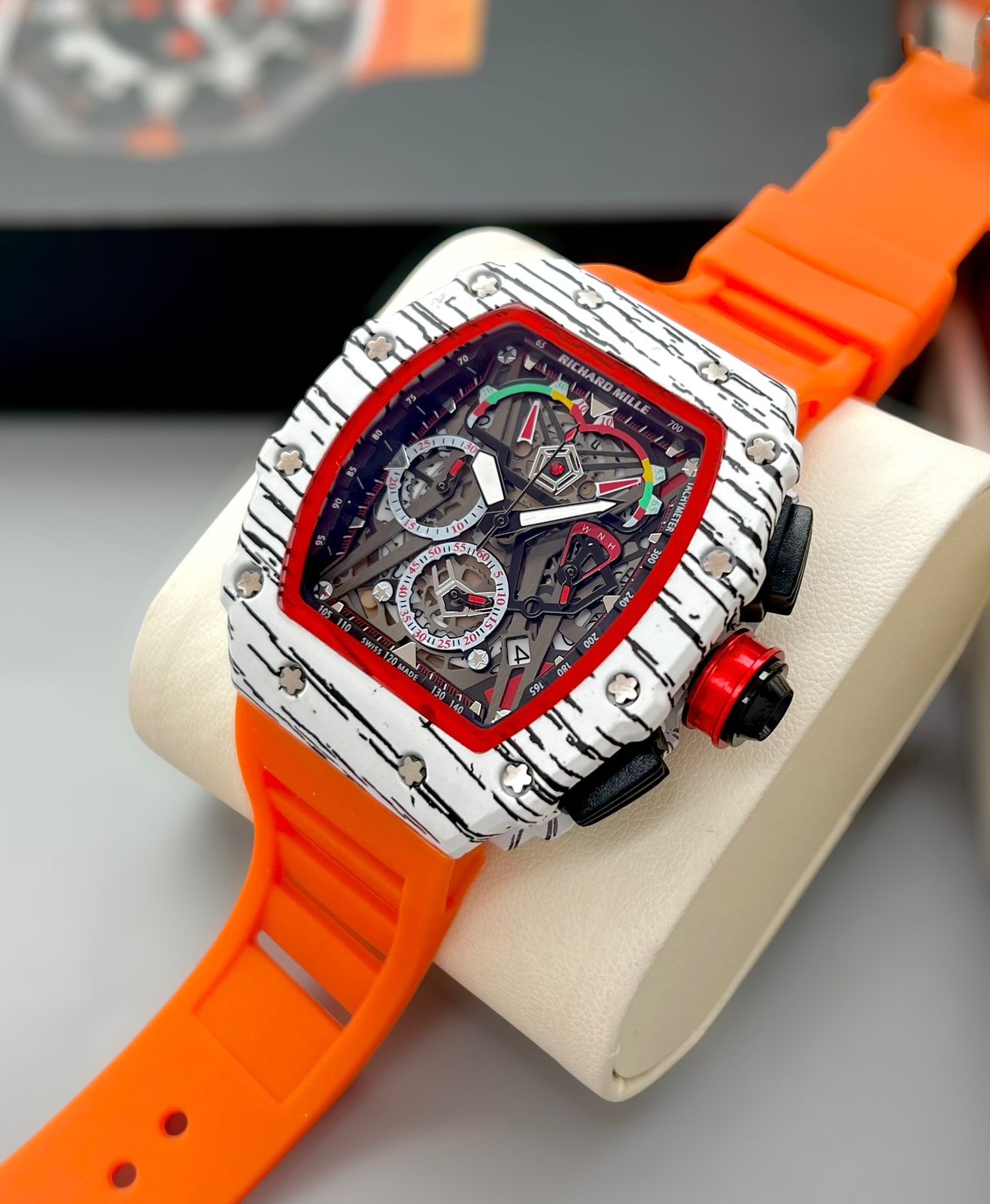 RICHARD MILLE crystal Glass, Fibre Strap, ROYAL LOOK