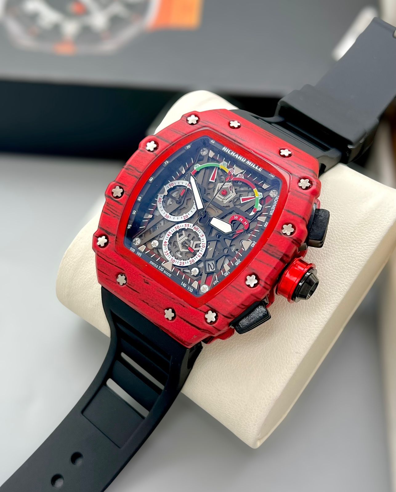 RICHARD MILLE crystal Glass, Fibre Strap, ROYAL LOOK