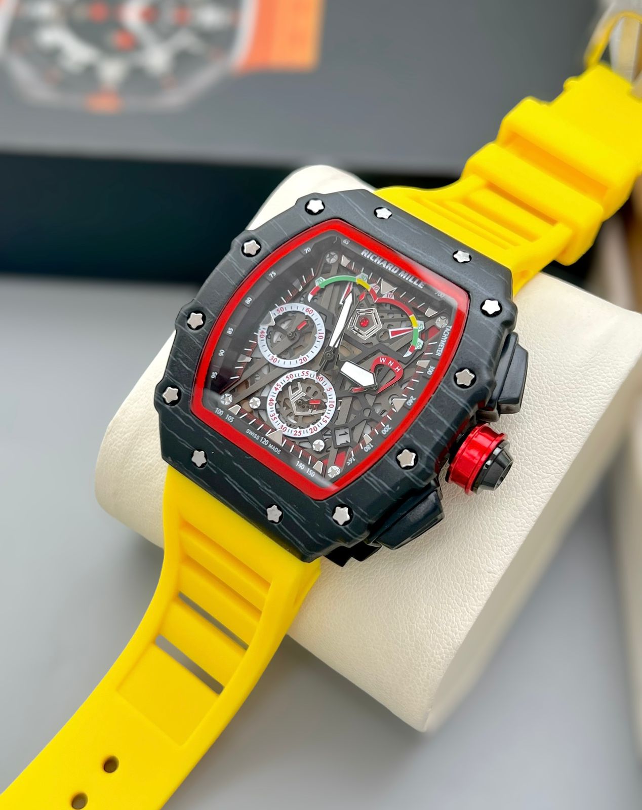RICHARD MILLE crystal Glass, Fibre Strap, ROYAL LOOK