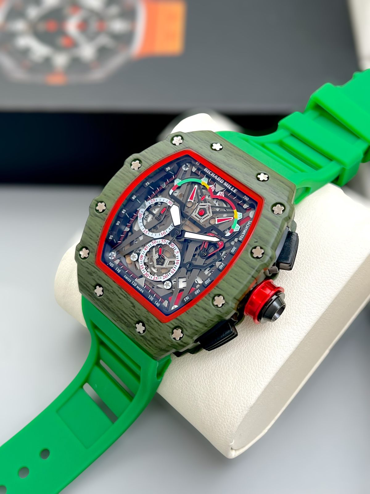 RICHARD MILLE crystal Glass, Fibre Strap, ROYAL LOOK