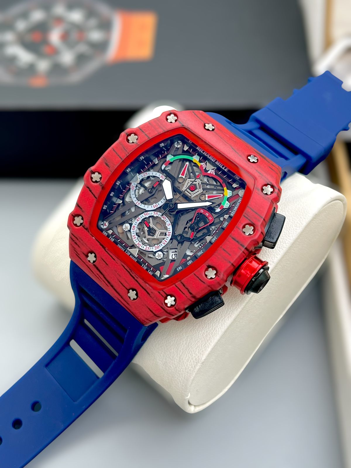 RICHARD MILLE crystal Glass, Fibre Strap, ROYAL LOOK