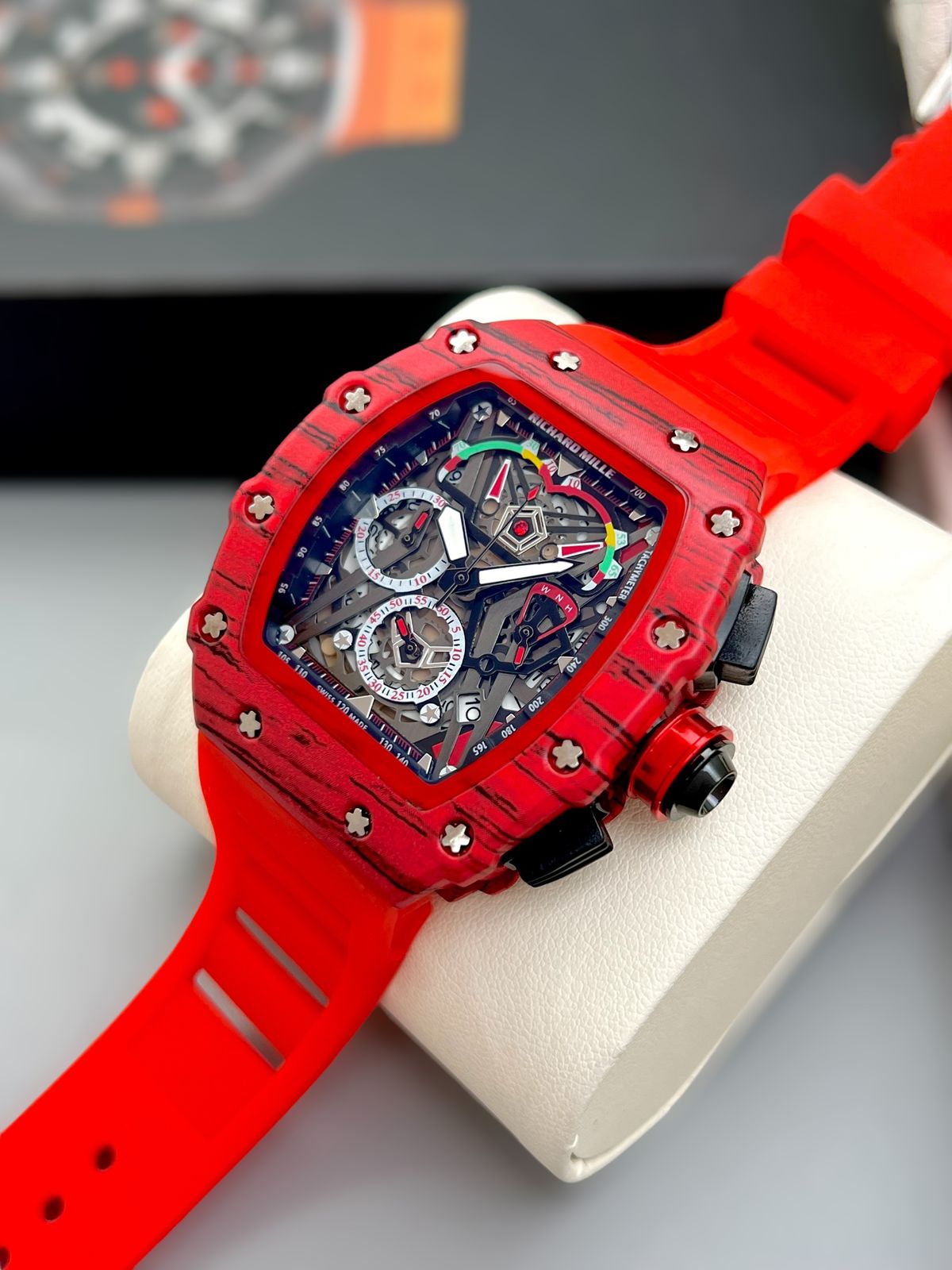 RICHARD MILLE crystal Glass, Fibre Strap, ROYAL LOOK
