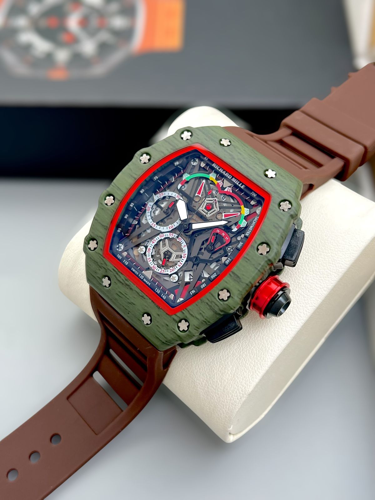 RICHARD MILLE crystal Glass, Fibre Strap, ROYAL LOOK