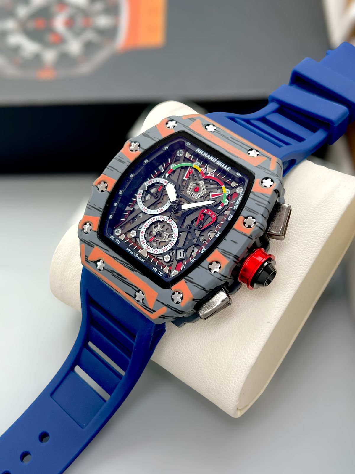 RICHARD MILLE crystal Glass, Fibre Strap, ROYAL LOOK