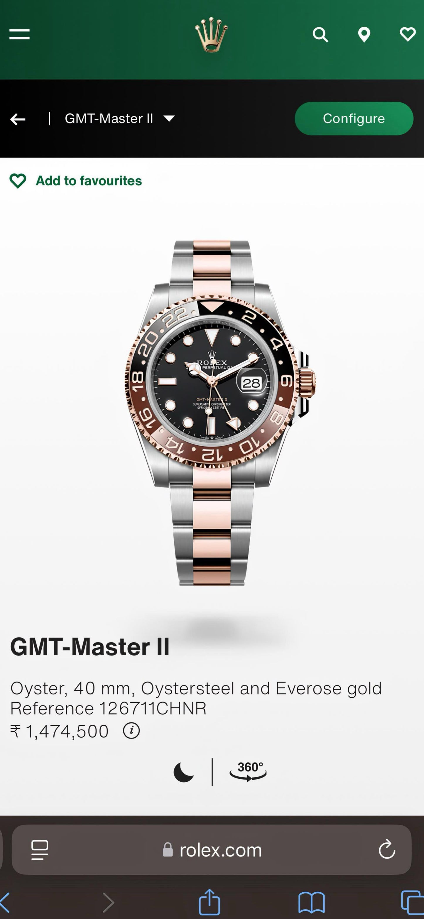 Rolex GMT Master 2 Back ever rose edition