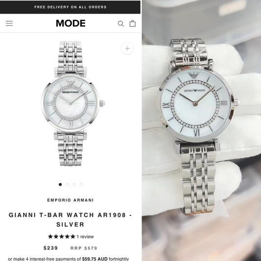 Buatiful Emporio Armani Gianni T-Bar Watch for Women – AR1908