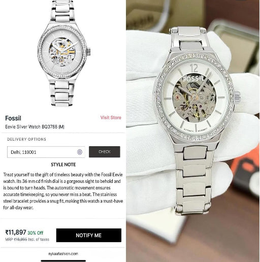 Fossil Automatic Rosegold dial Ladies Watch
