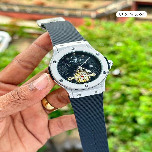 Hublot Premium Men's Watch | 7A Quality | Date Display | Fiber Belt | Quartz