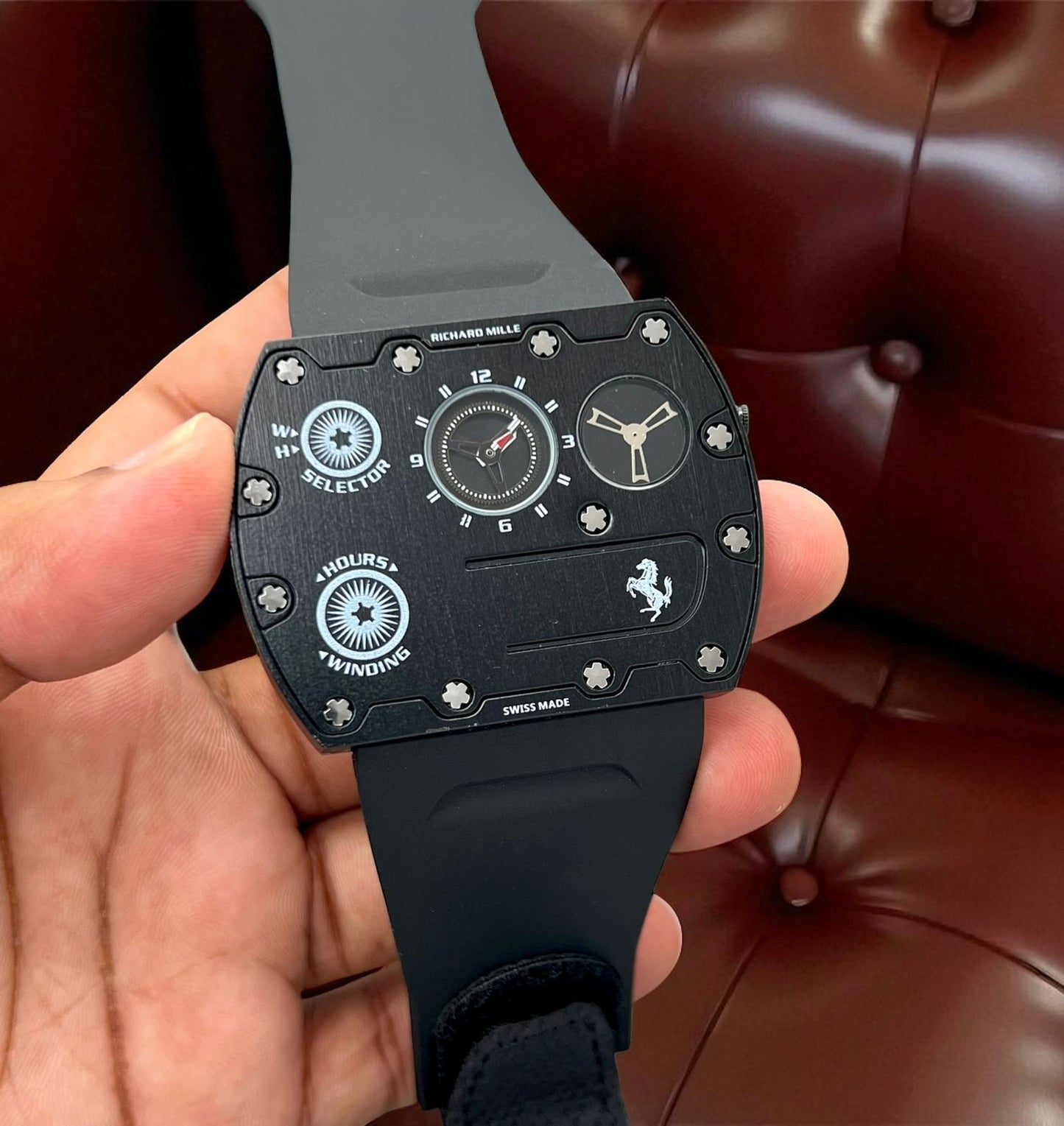 *Richard Mille RM UP-01 Ferrari Ultraflat  Titanium Silver Dial  Limited Edition😍*