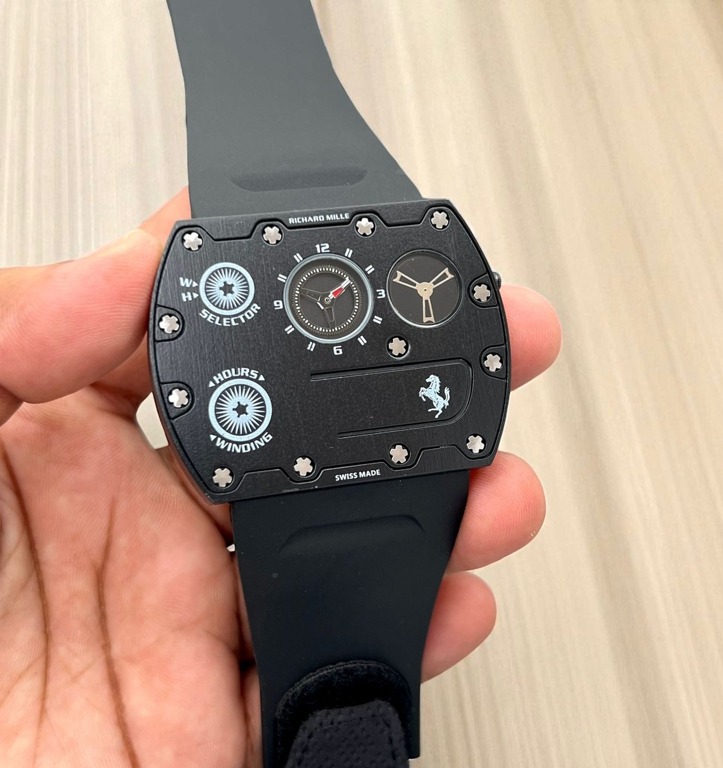 *Richard Mille RM UP-01 Ferrari Ultraflat  Titanium Silver Dial  Limited Edition😍*