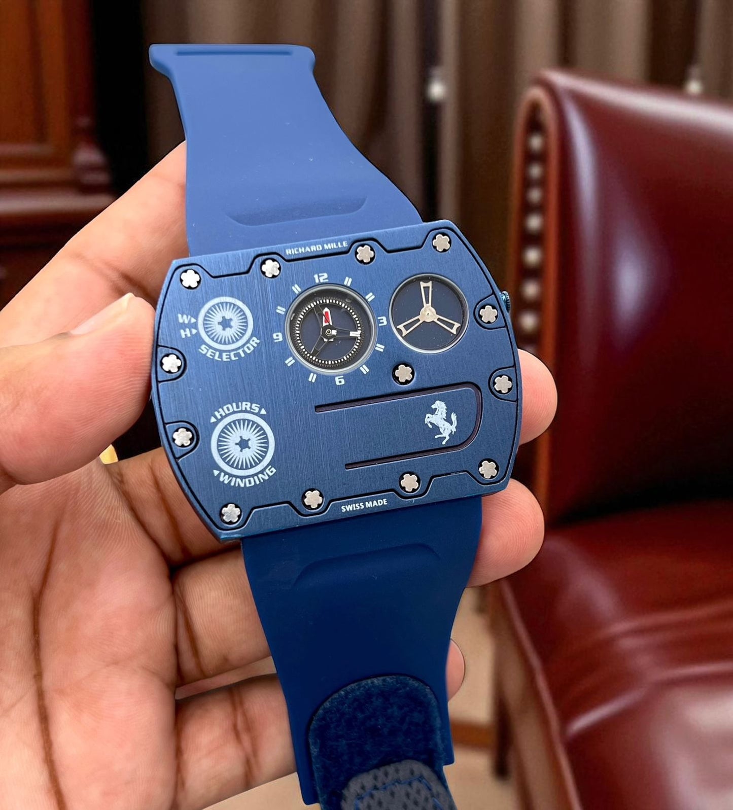 *Richard Mille RM UP-01 Ferrari Ultraflat  Titanium Silver Dial  Limited Edition😍*