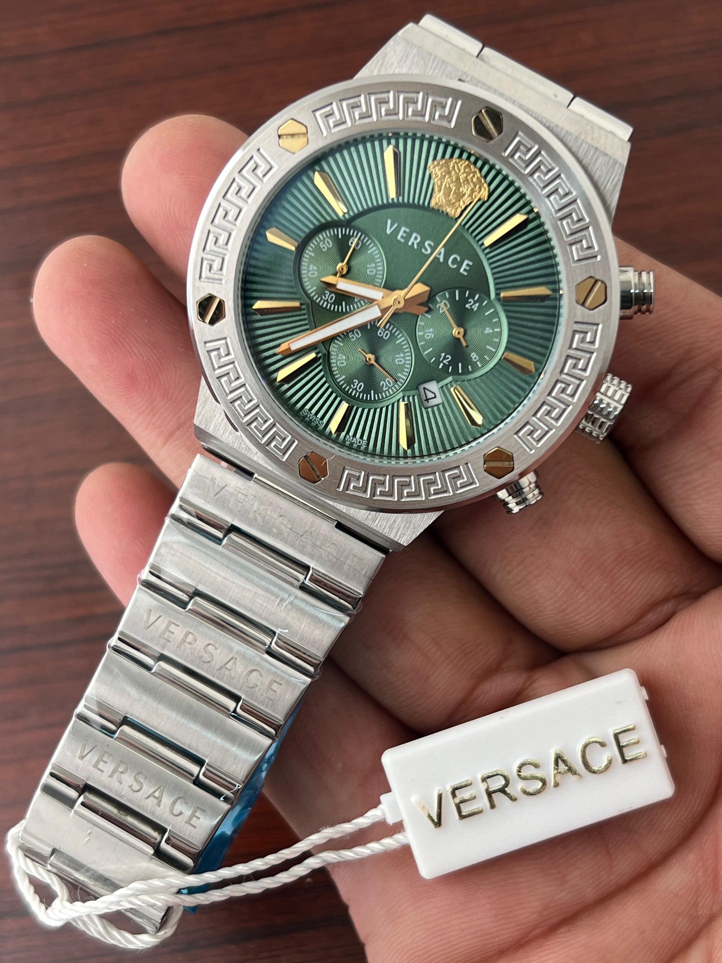 VERSACE Chronograph Rosegold & Steel Tu-ton Watche's