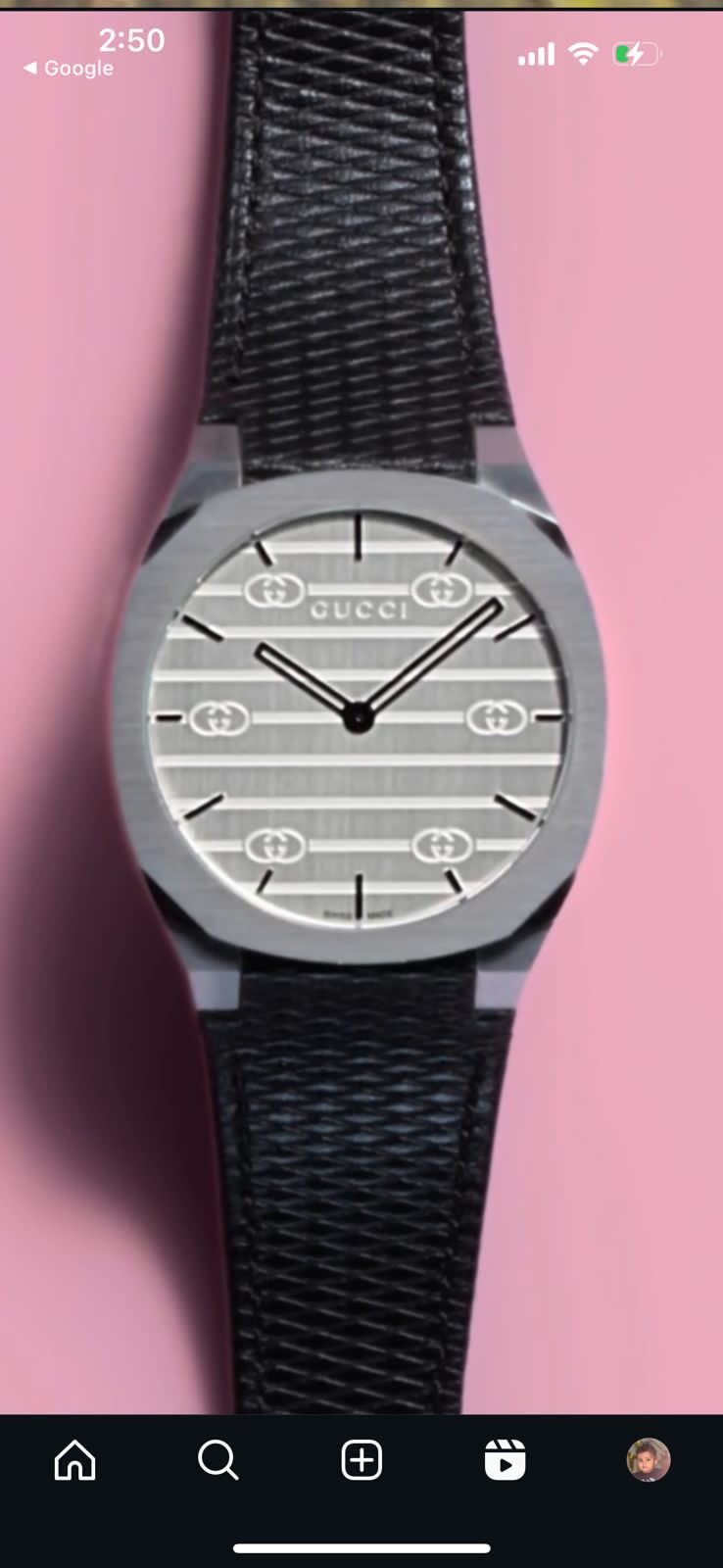 Gucci 25H Sky Blue Dial 36 mm  Quartz Watch